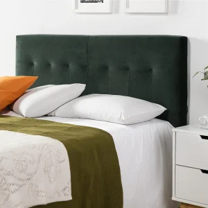 Beklede hoofdeinde Napels 160×100 cm Groen, Fluweel, Houten poten Beklede hoofdeinde Napels 160×100 cm Groen, Fluweel, Houten poten