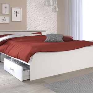 Bed met opbergruimte 140 x 190 cm – 2 lades – wit + onderbed + matras – Koop nu Bed met opbergruimte 140 x 190 cm – 2 lades – wit + onderbed + matras – Koop nu