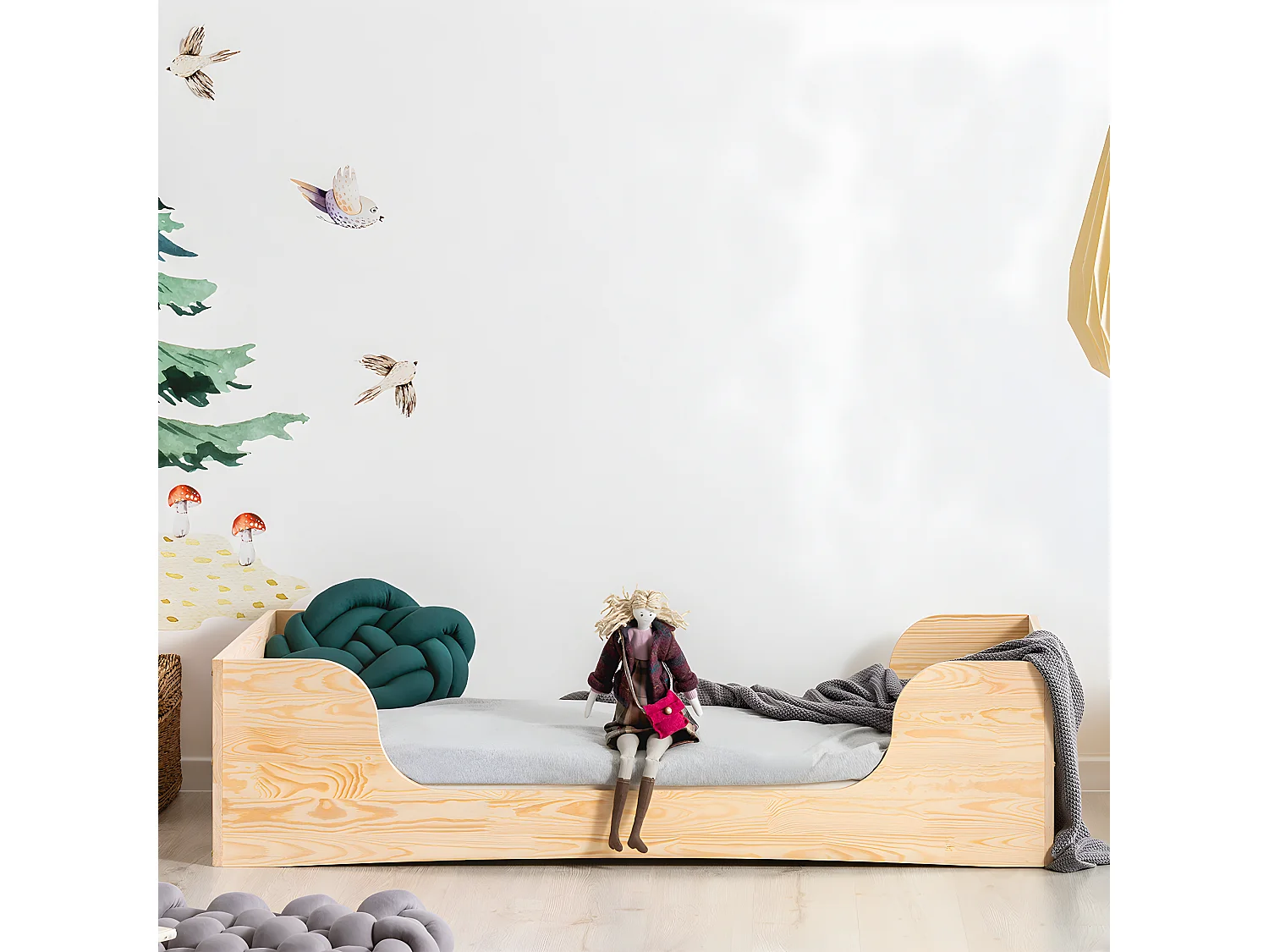 Bed 90x200 inclusief lattenbodem Noélie Bois