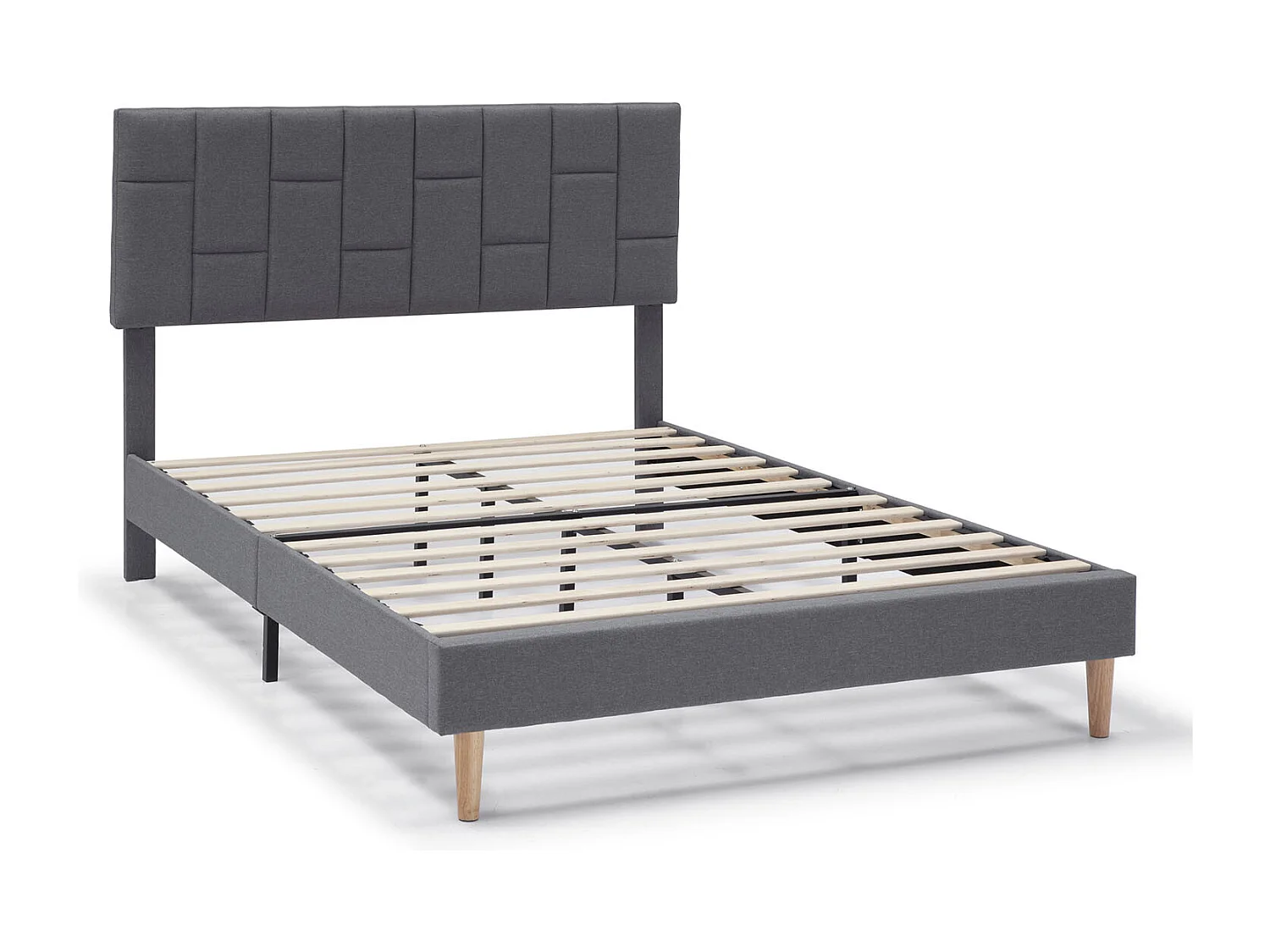 Beklede bedstructuur Sorni van 30 cm, 90x190 cm, Donkergrijs