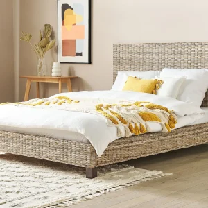 Bed rotan lichtbruin 160 x 200 cm SALBRIS Bed rotan lichtbruin 160 x 200 cm SALBRIS