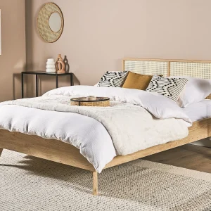 Bed Rotan MONPAZIER 140 x 200 cm Lichtbruin Bed Rotan MONPAZIER 140 x 200 cm Lichtbruin