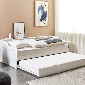 Bedbank hout wit 90 x 200 cm EDERN Bedbank hout wit 90 x 200 cm EDERN