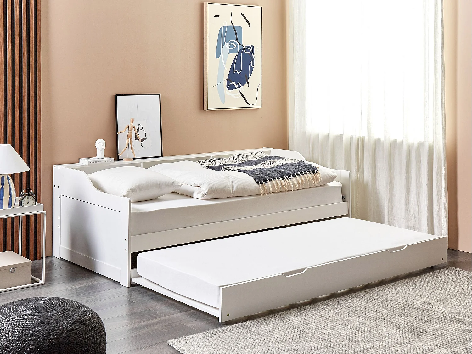 Bedbank hout wit 90 x 200 cm EDERN