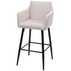 Barkruk MCW-H93,  stof/textiel crème-beige