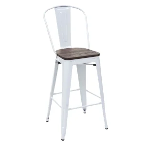 Barkruk MCW-A73 incl. houten zitting, wit Barkruk MCW-A73 incl. houten zitting, wit