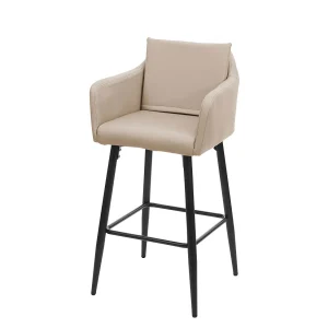 Barkruk MCW-H93,  kunstleer taupe-beige
