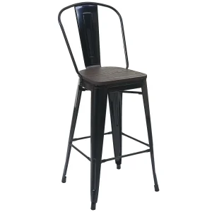 Barkruk MCW-A73 incl. houten zitting, zwart Barkruk MCW-A73 incl. houten zitting, zwart