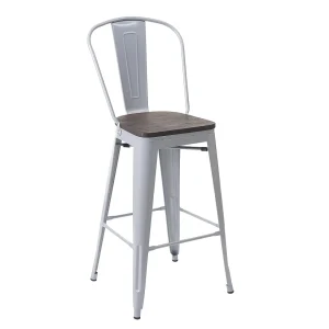 Barkruk MCW-A73 incl. houten zitting, grijs Barkruk MCW-A73 incl. houten zitting, grijs