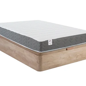Bedset 160 x 200 cm – bedbodem met lichte houtlook + matras in schuim – Koop nu