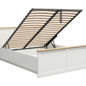 Bedstee 160×200 inclusief lattenbodem Victoria Wit en Hout Bedstee 160×200 inclusief lattenbodem Victoria Wit en Hout