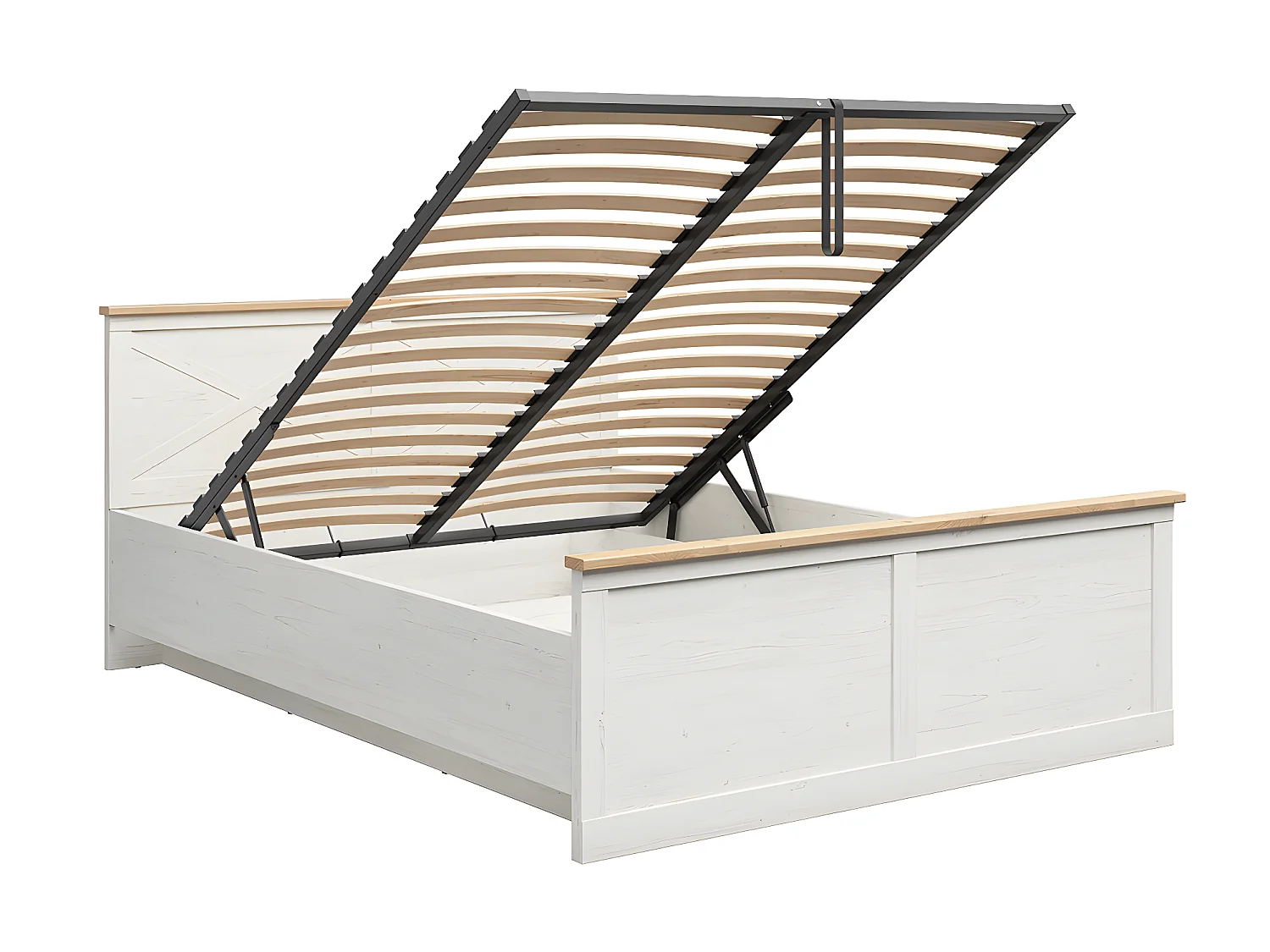Bedstee 160x200 inclusief lattenbodem Victoria Wit en Hout