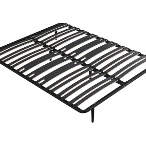 Bedbodem met latten 160 x 200 cm – 2 x 15 latten, 3 zones, met poten, zwart – CERRISI