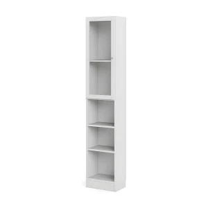 Base wandkast 1 glazen deur en 2 planken wit.
