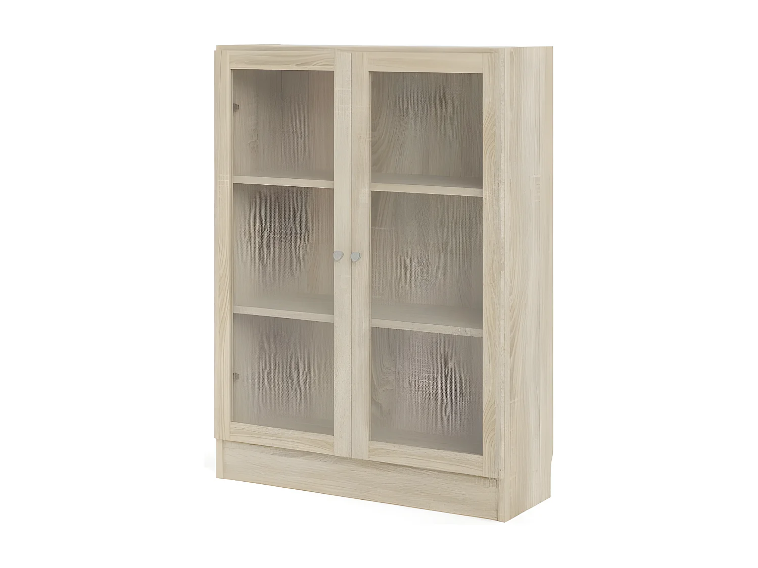 Base wandkast 2 glazen deuren eiken structuur decor .