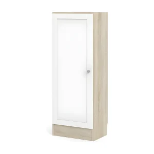 Base wandkast 1 deur eiken structuur decor, wit.