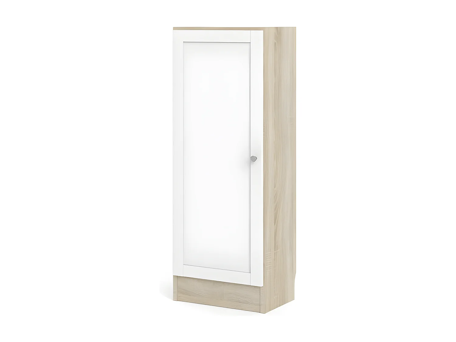 Base wandkast 1 deur eiken structuur decor, wit.