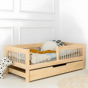 Bed 90×200 inclusief boxspring en lade Ariette Bois Bed 90×200 inclusief boxspring en lade Ariette Bois
