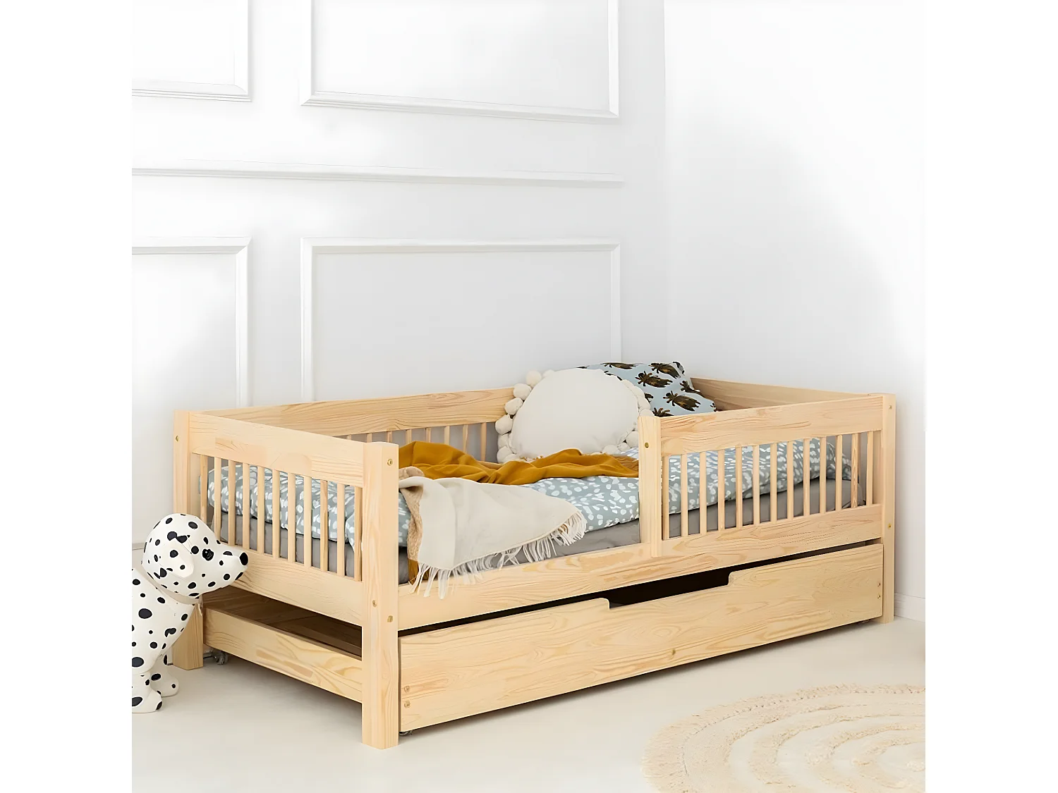 Bed 90x200 inclusief boxspring en lade Ariette Bois