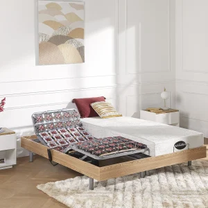 Elektrische relaxbedbodem 2 x 48 contactplaatjes wit hout Ysmée – 2 x 70 x 190 cm OKIN Elektrische relaxbedbodem 2 x 48 contactplaatjes wit hout Ysmée – 2 x 70 x 190 cm OKIN