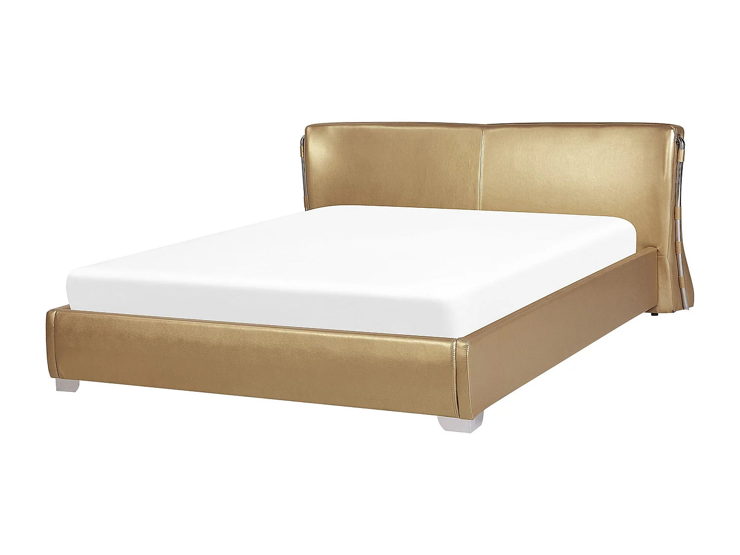 Bed leer goud 180 x 200 cm PARIS