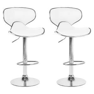 Barkruk set van 2 kunstleer wit CONWAY Barkruk set van 2 kunstleer wit CONWAY