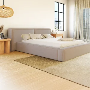 Bed met opbergruimte 140 x 190 cm stof beige + matras – TIMANO van Pascal Morabito Bed met opbergruimte 140 x 190 cm stof beige + matras – TIMANO van Pascal Morabito