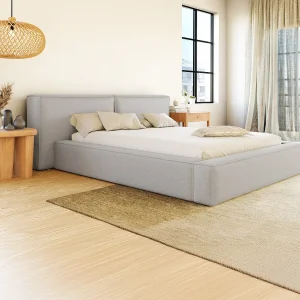 Bed met opbergruimte 140 x 190 cm stof lichtgrijs + matras – TIMANO van Pascal Morabito Bed met opbergruimte 140 x 190 cm stof lichtgrijs + matras – TIMANO van Pascal Morabito