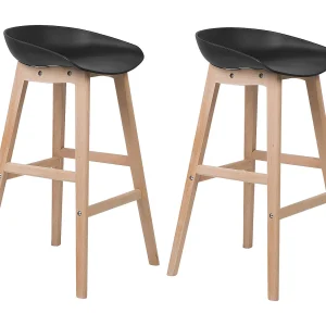 Barkruk set van 2 kunststof zwart MICCO Barkruk set van 2 kunststof zwart MICCO