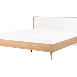 Bed hout lichtbruin/wit 180 x 200 cm SERRIS