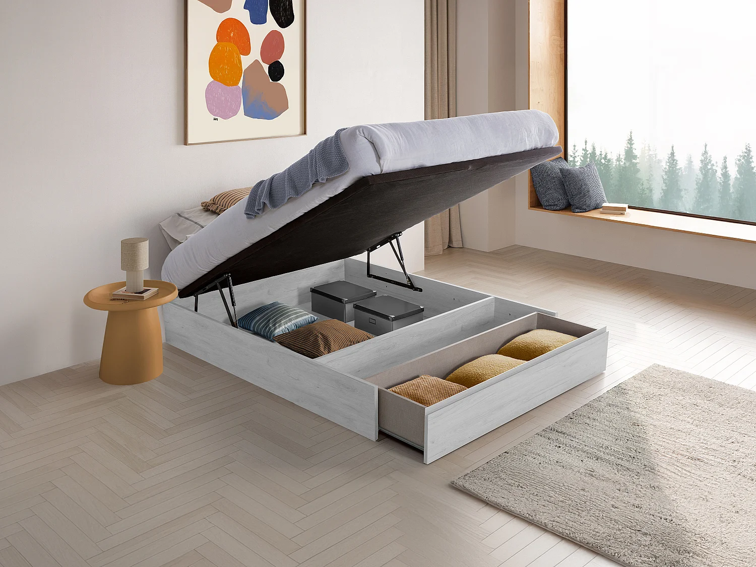Bedbodem met opberglade 140 x 190 cm - Wit - HESTIA de YSMÉE