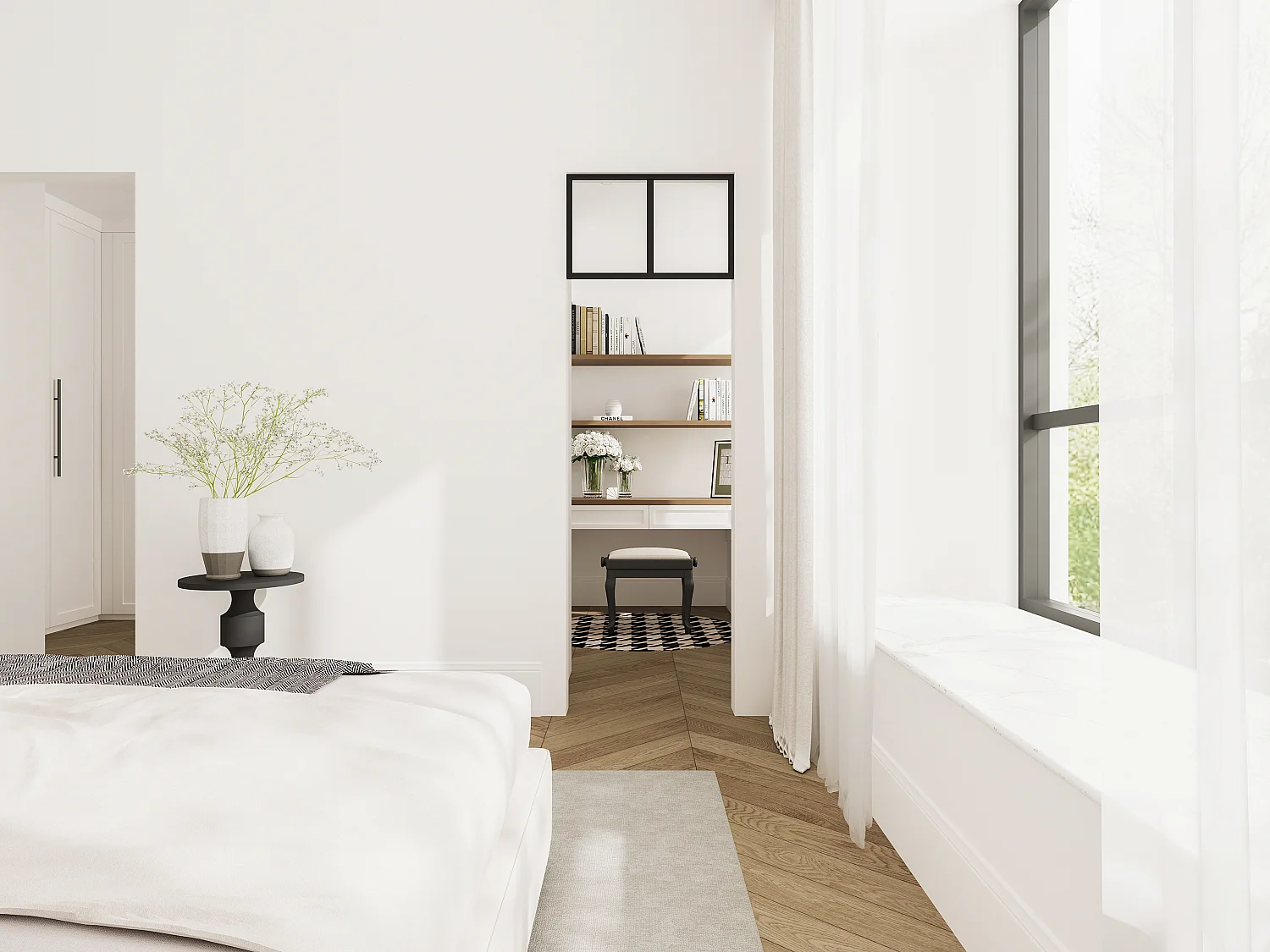 Bovenraam werkplaats van gepoedercoat aluminium - L63 x H40 cm - Zwart - BAYVIEW