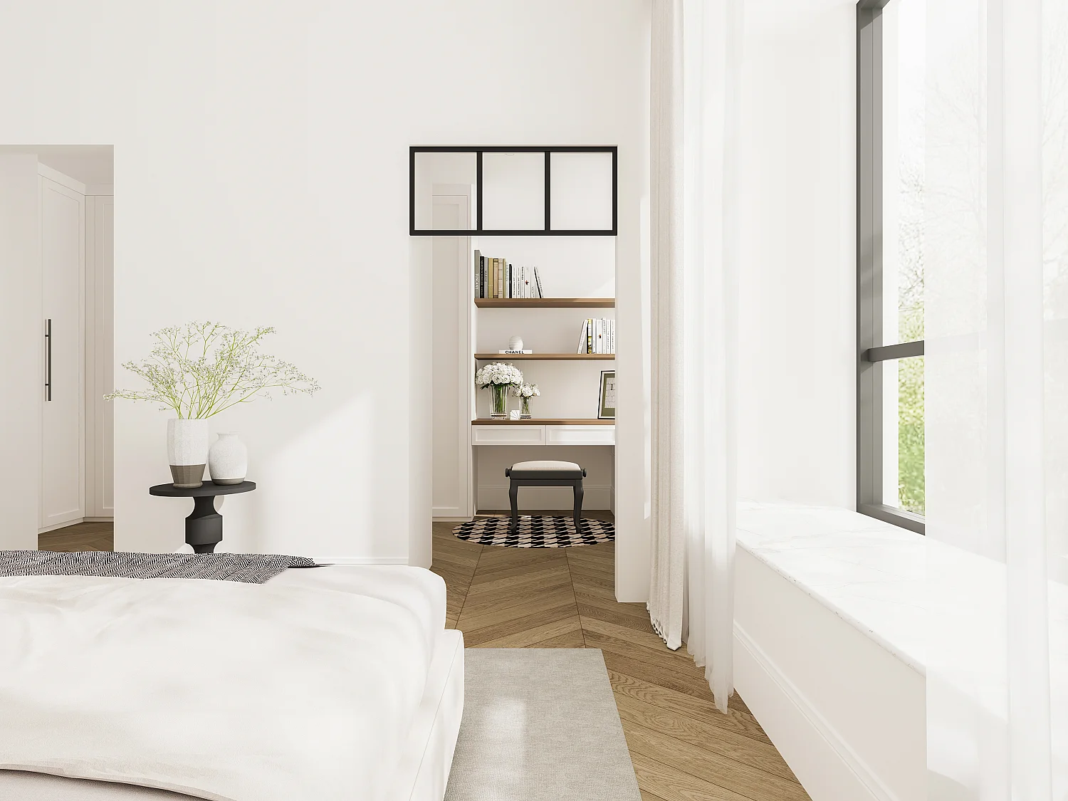 Bovenraam werkplaats van gepoedercoat aluminium - L93 x H40 cm - Zwart - BAYVIEW