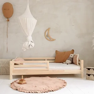 Bed 90×200 barrière en lattenbodem inclusief poten 10 cm Myléna Bois Bed 90×200 barrière en lattenbodem inclusief poten 10 cm Myléna Bois