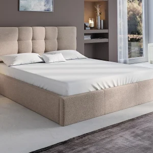 Bed met opbergruimte 140 x 190 cm – Stof – Beige + matras – ELIAVA van Pascal Marabito – Koop nu online Bed met opbergruimte 140 x 190 cm – Stof – Beige + matras – ELIAVA van Pascal Marabito – Koop nu online