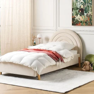 Bed fluweel beige 90 x 200 ANET Bed fluweel beige 90 x 200 ANET
