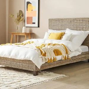 Bed rotan lichtbruin 140 x 200 cm SALBRIS Bed rotan lichtbruin 140 x 200 cm SALBRIS