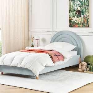 Bed fluweel lichtblauw 90 x 200 ANET Bed fluweel lichtblauw 90 x 200 ANET