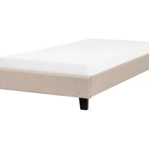 Bed stof beige 90 x 200 cm ROANNE Bed stof beige 90 x 200 cm ROANNE