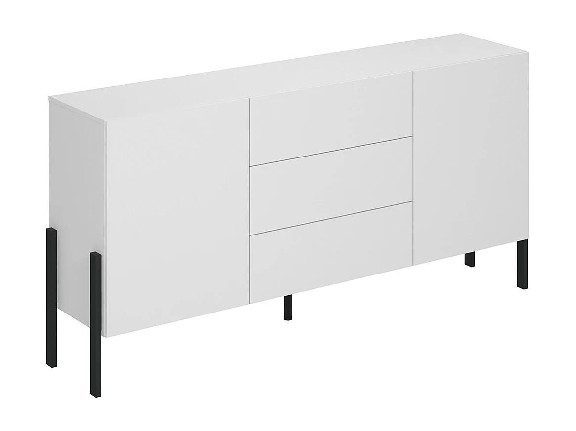 Bérénice Wit 2-deurs 3-lades lang dressoir
