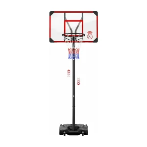 Basketbalring, verstelbare hoogte 147-260 cm, met 83×53 cm PC-achterwand en vergrote basis, 2 wielen, voor kinderen/volwassenen – 86x83x260 cm Basketbalring, verstelbare hoogte 147-260 cm, met 83×53 cm PC-achterwand en vergrote basis, 2 wielen, voor kinderen/volwassenen – 86x83x260 cm