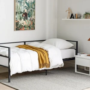 Bed metaal zwart 90 x 200 cm BATTUT