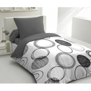 Beddengoedset – 1 dekbedovertrek 140 x 200 cm + 1 kussensloop 63 x 63 cm – Lichtgrijs