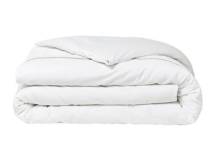 Beddengoedset - 240 x 260 cm - 100% Percale Kant afwerking - Krijt
