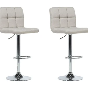 Barkruk set van 2 stof beige MARION Barkruk set van 2 stof beige MARION