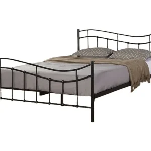 Bed ODETTE 160×200 cm – Zwart metaal – Lattenbodem inbegrepen – Elegantie en robuustheid Bed ODETTE 160×200 cm – Zwart metaal – Lattenbodem inbegrepen – Elegantie en robuustheid