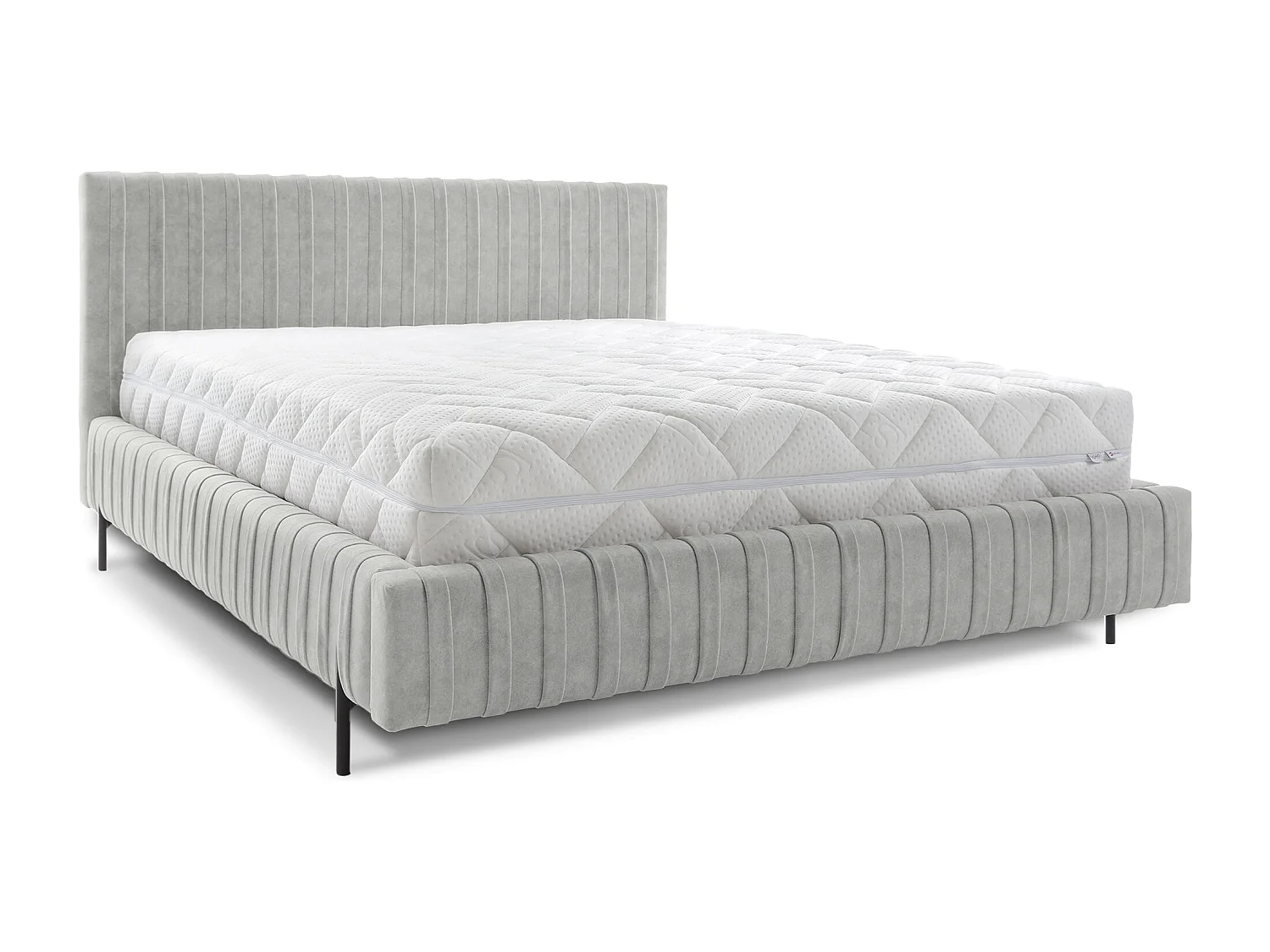 Plika prestige opbergbed – Hoogwaardig design en stof voor absoluut comfort-Kleur Lichtgrijs-Slapen 180x200cm