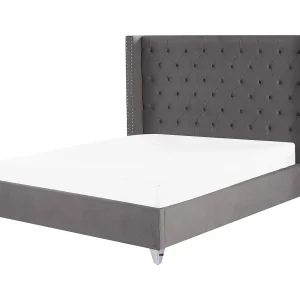 Bed fluweel grijs 180 x 200 cm LUBBON Bed fluweel grijs 180 x 200 cm LUBBON