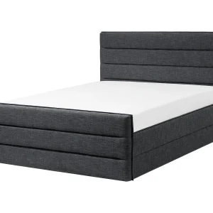 Bed stof donkergrijs 160 x 200 cm VALBONNE Bed stof donkergrijs 160 x 200 cm VALBONNE