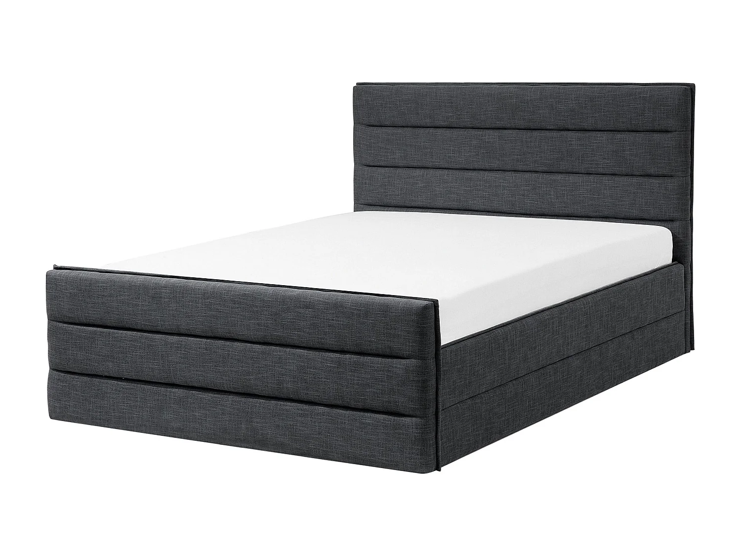 Bed stof donkergrijs 160 x 200 cm VALBONNE